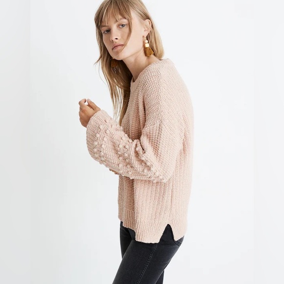 Madewell Bobble Pullover Sweater Avalon pink medium - Picture 1 of 7